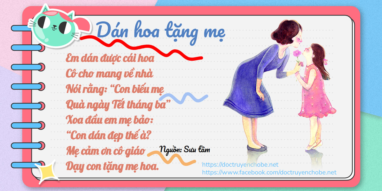 Dán hoa tặng mẹ